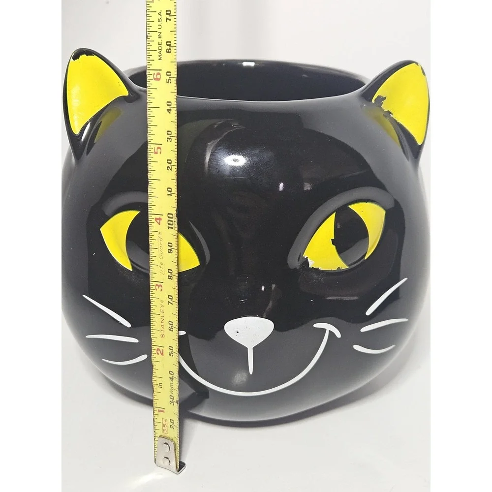 Kookie Kitty Black Cat Candy Bowl Candle Holder Yankee Candle Halloween Friends